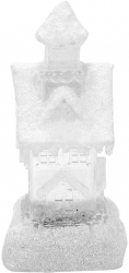 Decoratiune Craciun PE casa cu sclipici LED 2xAA 9.5x9.5x25.5 cm 