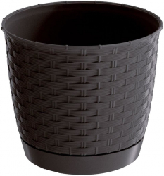 Ghiveci decorativ de flori rotund maro 19x16.5 cm Ratolla Round 