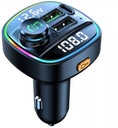 Modulator FM 12-24V Bluetooth 5.0 cu functie de incarcator auto 20W Super Charge PD20W si port USB C - C22 