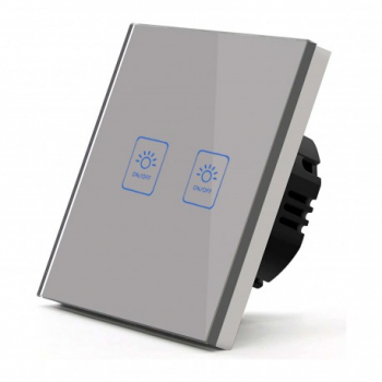 Intrerupator Smart Touch Techstar® TG02 Wireless 2.4GHz Sticla Securizata Design Modern Iluminare LED 2 