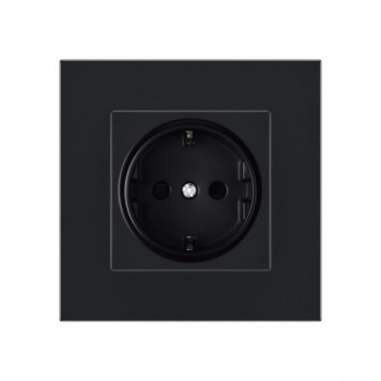 Priza Techstar® PC1 Simpla Culoare Negru Policarbonat 16A 