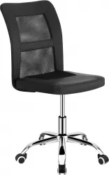 Scaun de birou piele ecologica negru crom Idor 45x59x90-100 cm 