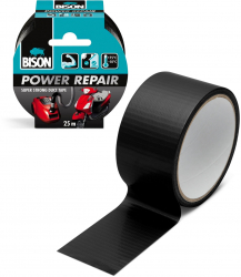 BISON Power Repair Power Repair banda adeziva intarita cu tesatura - negru - 10 m 