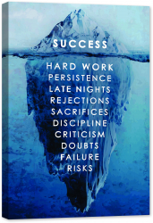 Tablou luminos in intuneric GlowforHome Citat motivational Success Iceberg Iceberg de succes 60 cm x 40 cm 