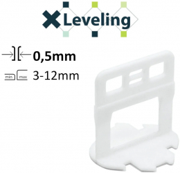 Distantiere autonivelare Clips-uri pt. gresie faianta si placi - Rost de 0 5 mm - 100 buc - XLEV-PLC0.5100