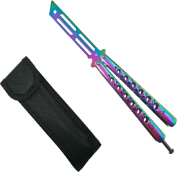 Briceag de antrenament model fluture Rainbow Stylish 23.5 cm multicolor husa inclusa