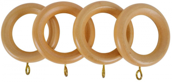 Inele din lemn pentru perdele si draperii diametru 5.5 cm set 4 bucati Natural Vivo