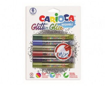 Set 6 Buc Lipici cu Sclipici Carioca Mix ADAC42112 