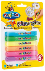 Set 6 Buc Lipici cu Sclipici Carioca Neon ADAC42111 