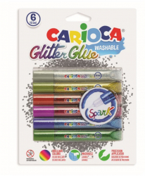 Set 6 Buc Lipici cu Sclipici Carioca SpArk - ADAC42110 