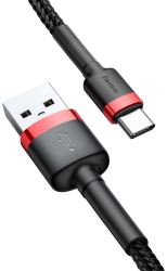 Cablu de date Baseus Cafule CATKLF-C91 - USB la Type-C 2A 2m - Rosu Negru 