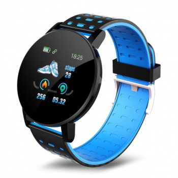 Ceas Smartwatch Techstar® 119 Albastru 1.3 inch IPS Monitorizare Cardiaca Tensiune. Oxigenare Sedentary 
