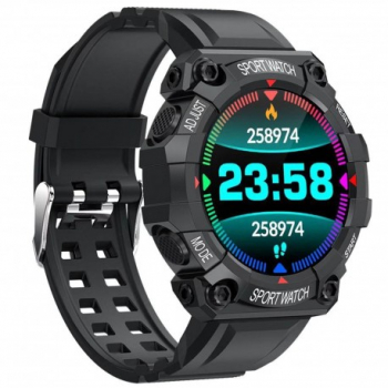 Ceas Smartwatch Techstar® FD68 1.3 inch IPS Design Sport Bluetooth 4.0 Monitorizare Tensiune Puls Negru 