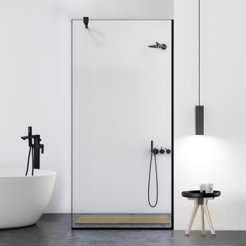 Paravan dus walk-in Aqua Class Black 70x195 cm sticla clara securizata 