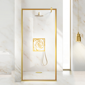 Paravan dus walk-in Aqua Class Gold model Rose auriu 50x195 cm sticla clara securizata 