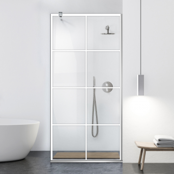 Paravan dus walk-in Aqua Class INOX model Mode alb 50x195 cm sticla clara securizata 