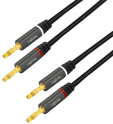 CABLU audio Logilink stereo 2 x 2.5 mm jack T/T 3m conectori auriti negru and CA1210 and