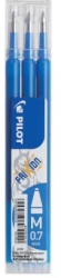 Set 3 rezerve roller Pilot Frixion Ball 0.7 mm Albastru Celest 