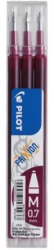 Set 3 rezerve roller Pilot Frixion Ball 0.7 mm Bordeaux 