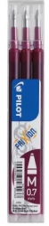 Set 3 rezerve roller Pilot Frixion Ball 0.7 mm Purpuriu 