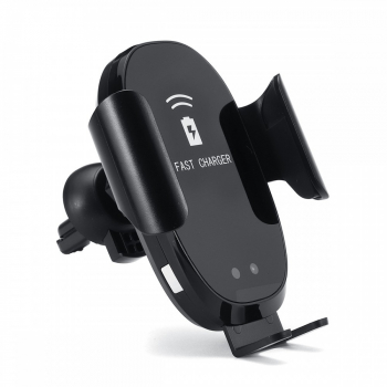 Suport auto grila ventilatie + ventuza 10W cu incarcare wireless Qi Standard Fast Charge Type-C - CWCPH-D3 