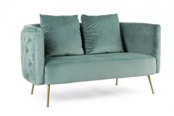 Canapea tapiterie catifea verde Tiffany 144x77x79.5 cm 