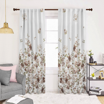 Draperie dim-out model floral cu rejansa transparenta cu ate pentru galerie Madison 250x240 cm densitate 700 g/ml Lilium et Rosa 1 buc