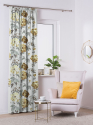 Draperie blackout model floral cu rejansa din bumbac tip fagure Madison 200x255 cm densitate 700 g/ml Paeonia Shirley 1 buc 