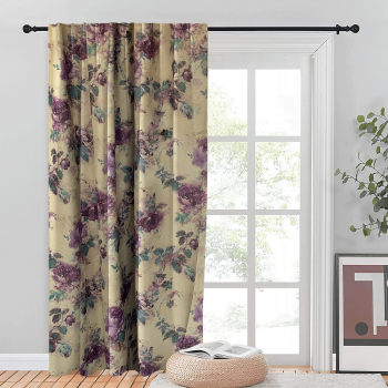 Draperie blackout model floral cu rejansa transparenta cu ate pentru galerie Madison 200x230 cm densitate 700 g/ml Pastel Roses 1 buc 