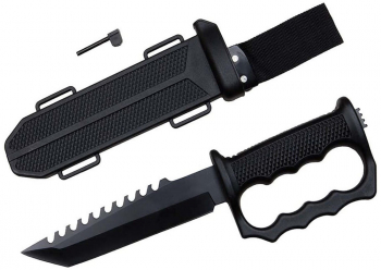 Cutit de vanatoare IdeallStore® Juggernaut Assault 31 cm otel inoxidabil negru 
