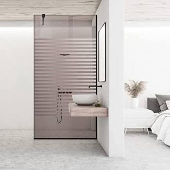 Paravan dus walk-in Aqua Roy Black model Bali incolor 100x195 cm sticla 8 mm bronz securizata anticalcar 