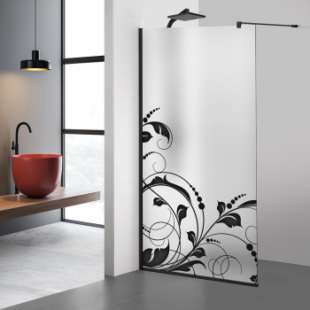 Paravan dus walk-in Aqua Roy Black model La Vie negru 80x195 cm sticla 8 mm mata securizata anticalcar 