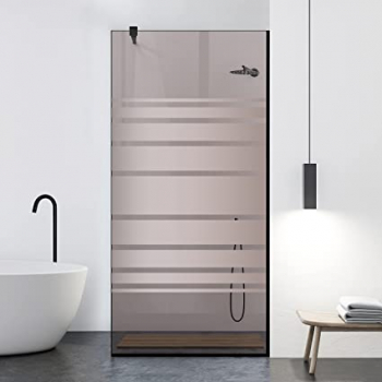 Paravan dus walk-in Aqua Roy Black model Multiline incolor 100x195 cm sticla 8 mm bronz securizata anticalcar 