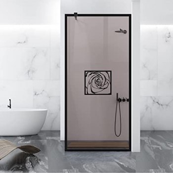 Paravan dus walk-in Aqua Roy Black model Rose negru 120x195 cm sticla 8 mm bronz securizata anticalcar