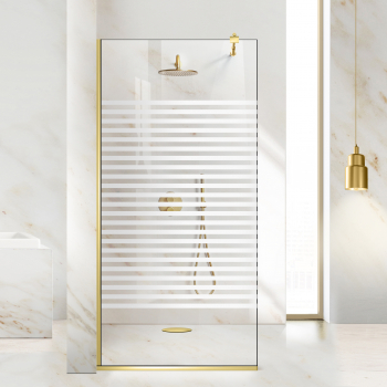 Paravan dus walk-in Aqua Roy Gold Bali incolor 110x195 cm sticla 8 mm clara securizata anticalcar 