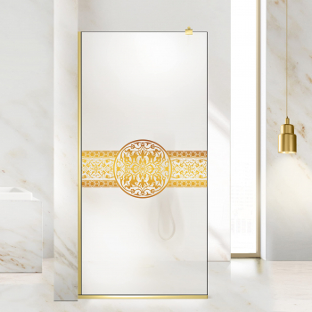 Paravan dus walk-in Aqua Roy Gold Doha Medalion auriu 70x195 cm sticla 8 mm mata securizata anticalcar 