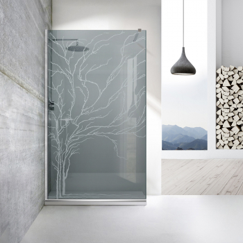 Paravan dus walk-in Aqua Roy INOX model Tree incolor 80x195 cm sticla 8 mm gri securizata anticalcar 