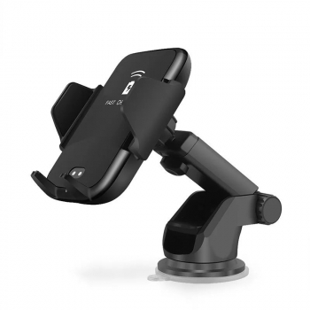 Suport auto grila ventilatie + ventuza 10W motorizat cu incarcare wireless Qi Standard Fast Charge Type-C - CWCPH-D1 