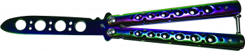 Cutit Briceag fluture Rainbow Style pentru antrenament 21.5 cm 