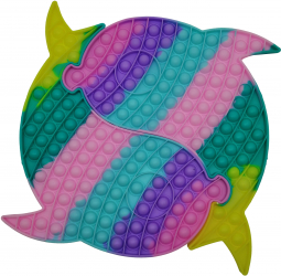 Jucaria antistres Pop it Grand model delfini siamezi 41 cm multicolor 