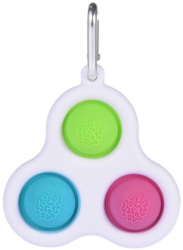 Jucarie antistres Pop it model breloc triunghi 8 cm multicolor 
