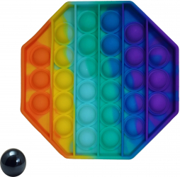 Jucarie antistres Pop it silicon hexagon 12.5 cm multicolor bila inclusa 