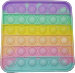 Jucarie antistres Pop it silicon patrat 12 cm multicolor