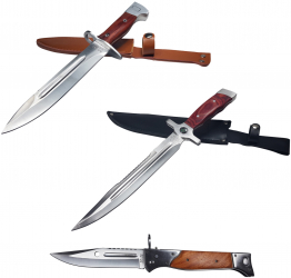 Set 2 cutite vanatoare cadou briceag automatic AK-47 