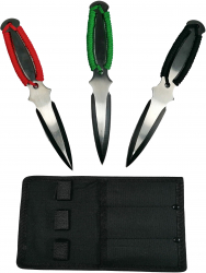 Set trei cutite de aruncat Three Brothers multicolor otel inoxidabil 18.5 cm 