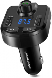 Modulator FM Bluetooth transmitator MP3 12/24 V 2x USB cu functie de incarcator 3.1A si 1.0A negru 