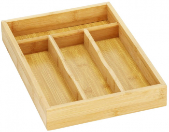 Organizator din bambus pentru tacamuri 4 compartimente 25 x 34 cm