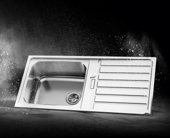 Chiuveta bucatarie inox CookingAid URBAN 105 reversibila stanga/dreapta cu picurator + accesorii montaj