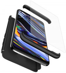 Husa Cu Grad Ridicat de Protectie pentru Realme 7 Pro + Folie Grip Pro B3557 Thermoresistant plastic Intense Darkness 