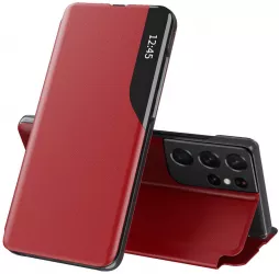 Husa pentru Samsung Galaxy S21 Ultra Piele ecologica Red 